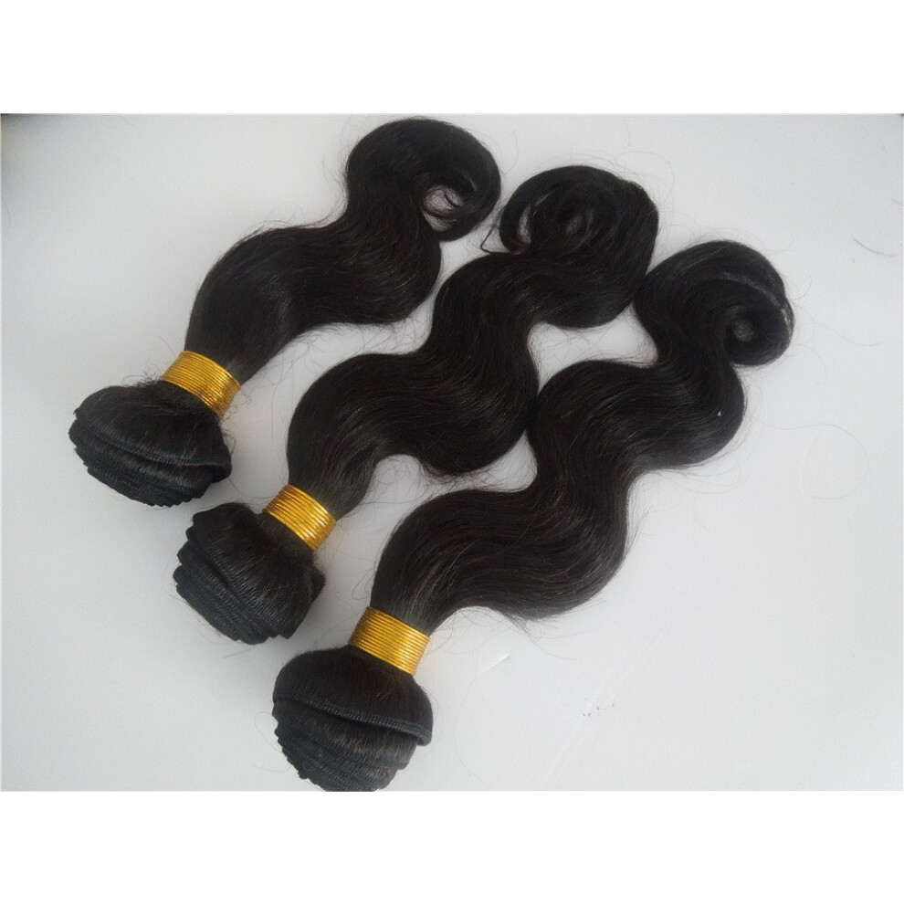 Unisex Peruvian Human Hair Weave 3 Bundles Body Wave Virgin Hair Extensions 1028 Inch Natural Color 300G