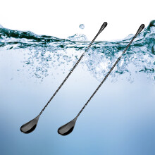 Mixing Spoon With Twisted Pattern, Dishwasher Safe Utensil for Effortless Mixing, 12 Inch Long Handle Stainless Steel Cocktail Stirrer, Ideal for