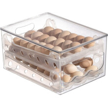 Caja deslizante para almacenar huevos, contenedor para huevos, cajón del refrigerador, caja apilable para alimentos y huevos, organizador de cocina