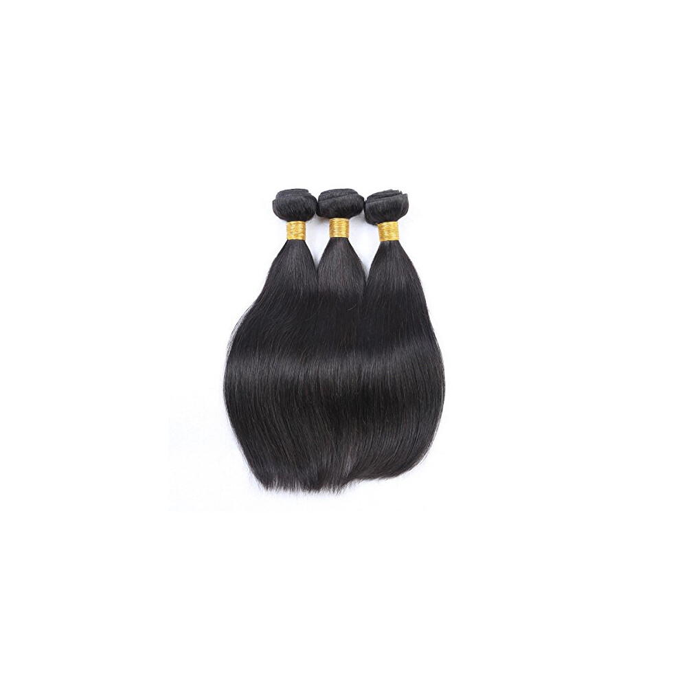 Unisex 30 Inch Peruvian Virgin Straight Human Hair Extensions 3Pcs Lot Natural Unprocessed Tangle
