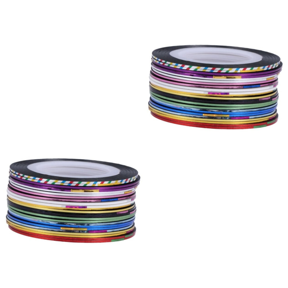 Holographic Nail Striping Tape Set, 24 Colors SelfAdhesive Rolls for Precise Manicure Designs