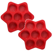 Teglia per hamburger in silicone 7 in 1 a sei punte, antiaderente, pratica da cucina, utensile da forno *2 pezzi