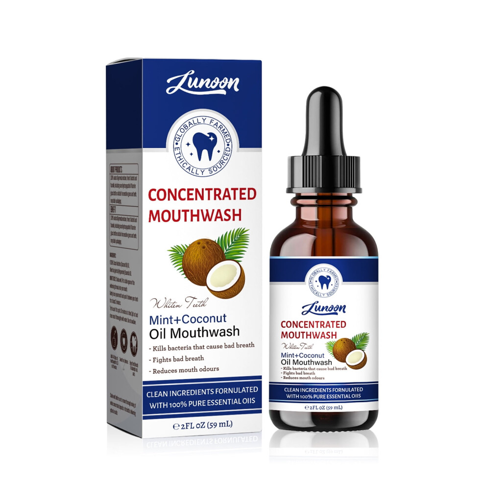 Coconut Mouthwash - Fresh Breath, Stain Removal, and Teeth Whitening in a 59ml Care Solution