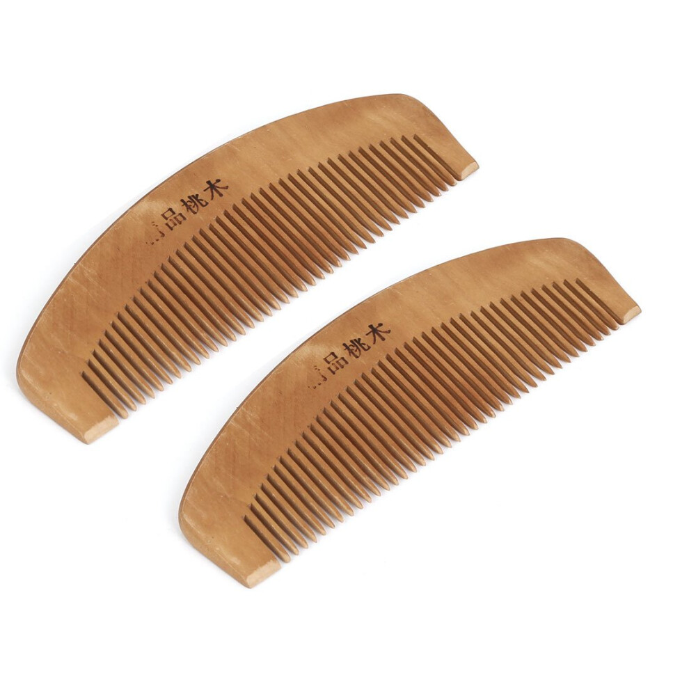Unisex Wooden Hair Comb Set With Gentle Detangling, Compact Travel Size For Beard And Hair Styling
