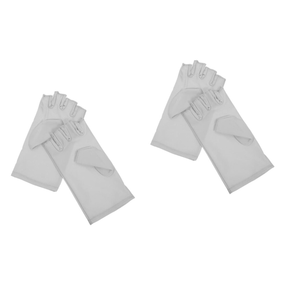 UV Protection Fingerless Manicure Gloves for Gel Nails and Nail Art, Breathable Fabric, 2 Pairs