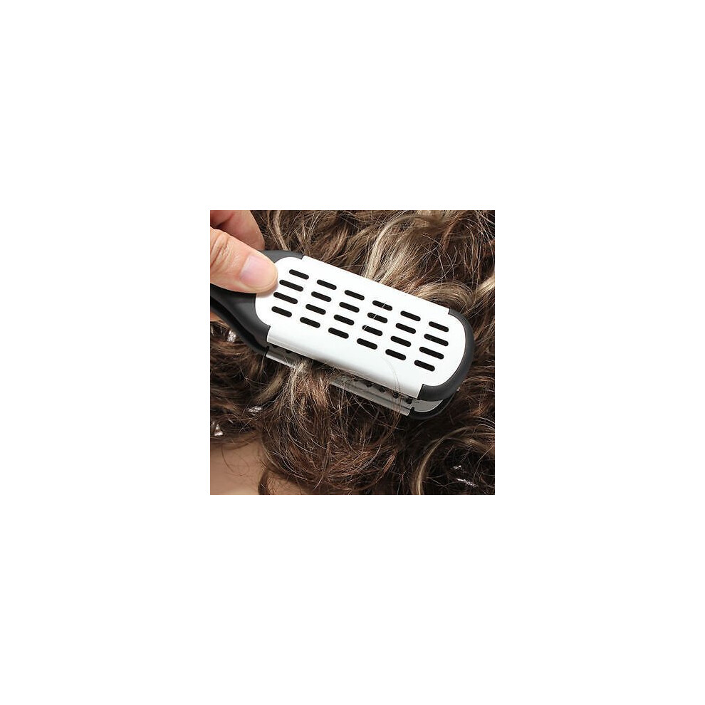 Hair Straightener Brush Double Sided Ceramic Clamp Comb for Frizz Reduction and Sleek Styling