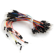 65 stuks flexibele, soldeerloze jumperkabels (mannelijk naar mannelijk) voor breadboards (willekeurige kleur)