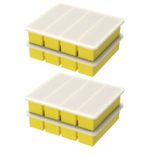4 siliconen vriesbakjes met deksel - Flexibel, multifunctioneel voor soep, sauzen en ijsblokjes, makkelijk te gebruiken voor restjes