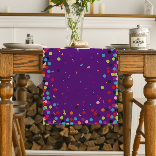 Sm: )e Happy Birthday Polka Dot Purple Table Runner13x90Inch 2
