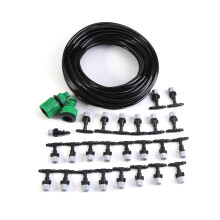 Kit d'irrigation goutte à goutte noir - Kit d'arrosage automatique micro-perforé de 15 m avec arroseurs pour jardin et terrasse