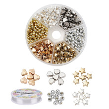 DIY Heart Star Beads Bracelet Kit, 605pcs/set, Mixed Color ABS & CCB Plastic Beads with Elastic Thread, compatible with crafting tools
