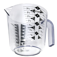 Tasse à mesurer en plastique Chef Craft Select, capacité de 4 tasses, transparente