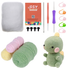 Qenwkxz Beginners Crochet Kit Complete Crochet Knitting Animal Kit Adorable Dinosaur Crochet Starter Pack with Yarn Video Tutorials for Adults