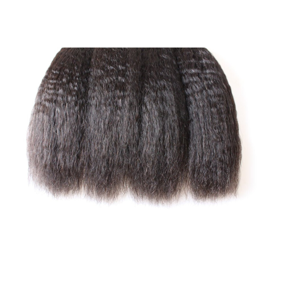 Unisex Kinky Straight Human Hair Extensions 3 Bundles 100% Virgin Cambodian Weave Natural Color