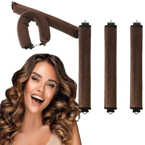 Haarkrulspelden zonder hitte. Bruin haar. 1