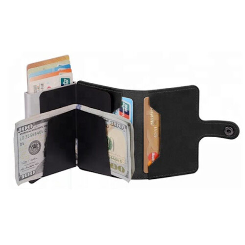 Kortholder i aluminium - RFID-sikker beskyttelse. Regningsrum i sort. 2