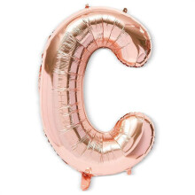 2 st jumboballonger med bokstaven "C" i roséguld, 100 cm, för alla tillfällen och festdekorationer