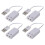 4 stuks 3,5 mm microfoon-koptelefoonaansluiting USB 2.0 geluidskaart luidspreker audioadapter wit 1