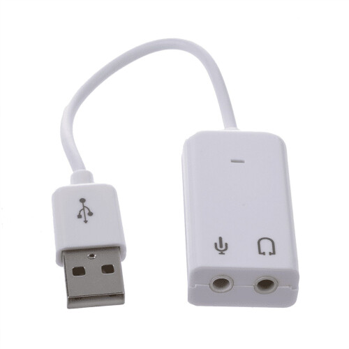 4 stuks 3,5 mm microfoon-koptelefoonaansluiting USB 2.0 geluidskaart luidspreker audioadapter wit 1