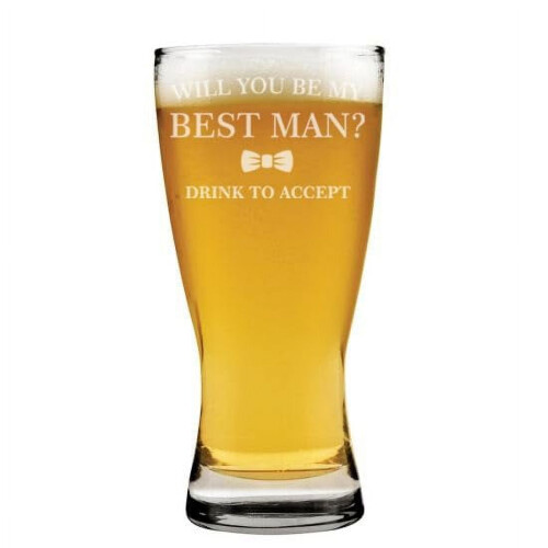 Ποτήρι μπύρας Pilsner 15oz Δώρο Πίνει για να δεχτεί Θα είσαι η πρόταση κουμπάρου μου
