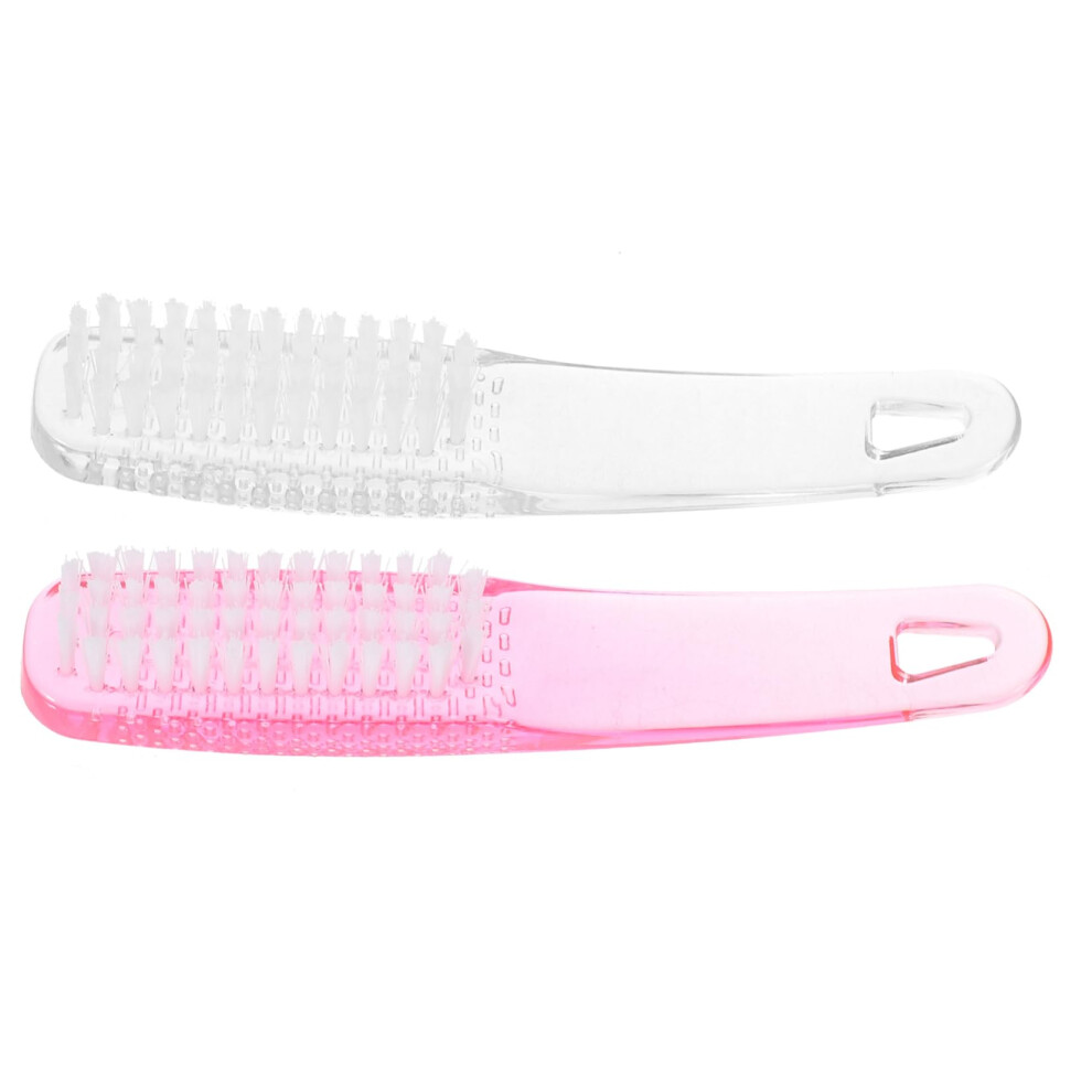 Nail Cleaning Brush with Dust Removal Bristles, Compact Keychain Handle for Manicure and Pedicure