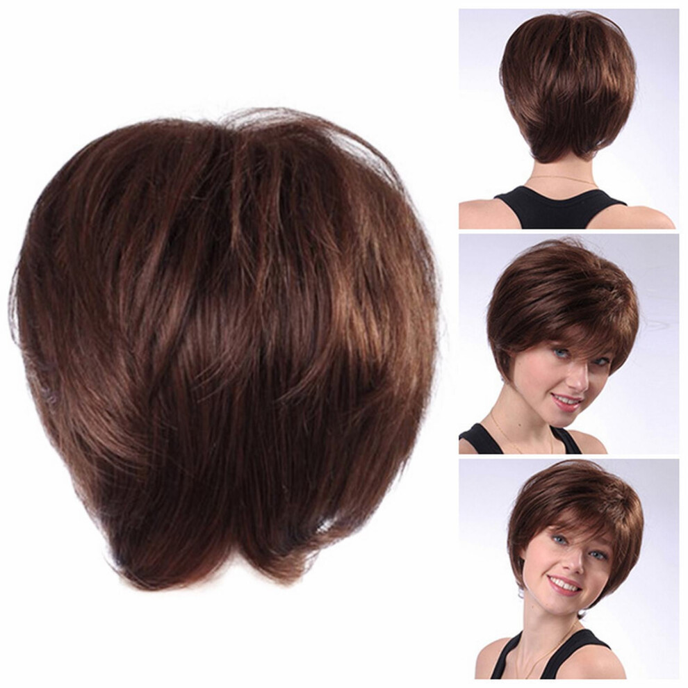 Unisex Black Women's Small Curly Wavy Wig, High-Temperature Fiber & Human Hair Blend, Glueless Lace Front Bob Wig For African Women