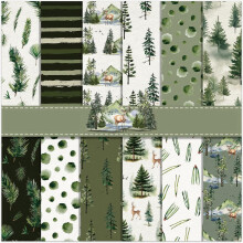 Papel para scrapbook de Natal, 30x30 cm, 24 folhas, 12 estampas, dupla face, para confecção de cartões, diários e projetos de artesanato.
