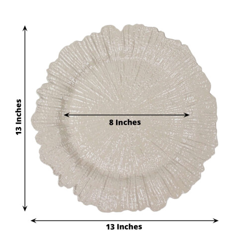 Efavormart6Pack13" Στρογγυλά πλαστικά πιάτα Reef με βολάν, πιάτα φαγητού για γάμους και 1