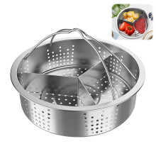 Liquidation ! Panier vapeur 3 compartiments en acier inoxydable pour la cuisine @ P9E2