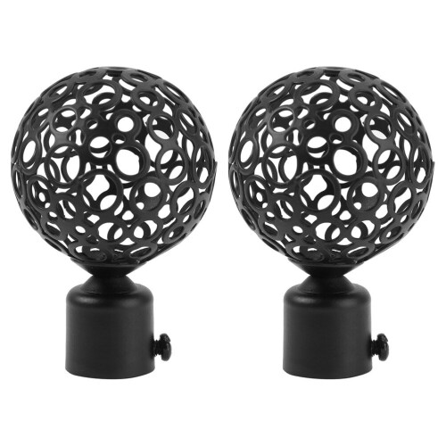 2 embouts de tringle à rideaux ajourés, finitions décoratives