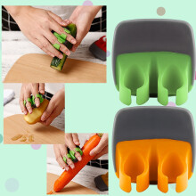 Descascador de legumes manual Winysin (2 peças) com pegas de borracha para os dedos, confortável para descascar abóbora, cenoura, pepino, batata e
