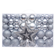 101PCS Christmas Balls Ornaments Set, Silver Xmas Tree Decor, Holiday Ornament Kit Compatible with Staron, Multiple Styles