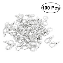 100 fermoirs mousquetons incurvés 7 x 12 mm, fermoirs en forme de pince de homard, crochets pour la création de bijoux et de colliers (argenté)