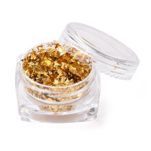 Caixas de Flocos de Folha Dourada para Artesanato em Epóxi, Acessórios de Joias, Cor Amarelo-Dourado Claro. Caixa: 2,9 x 1,6 cm. Faça Você Mesmo.