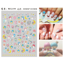 Nouveaux autocollants pour ongles My Melody, Hello Kitty et autres motifs animés, à appliquer sur les ongles. Autocollants 3D Kuromi pour la