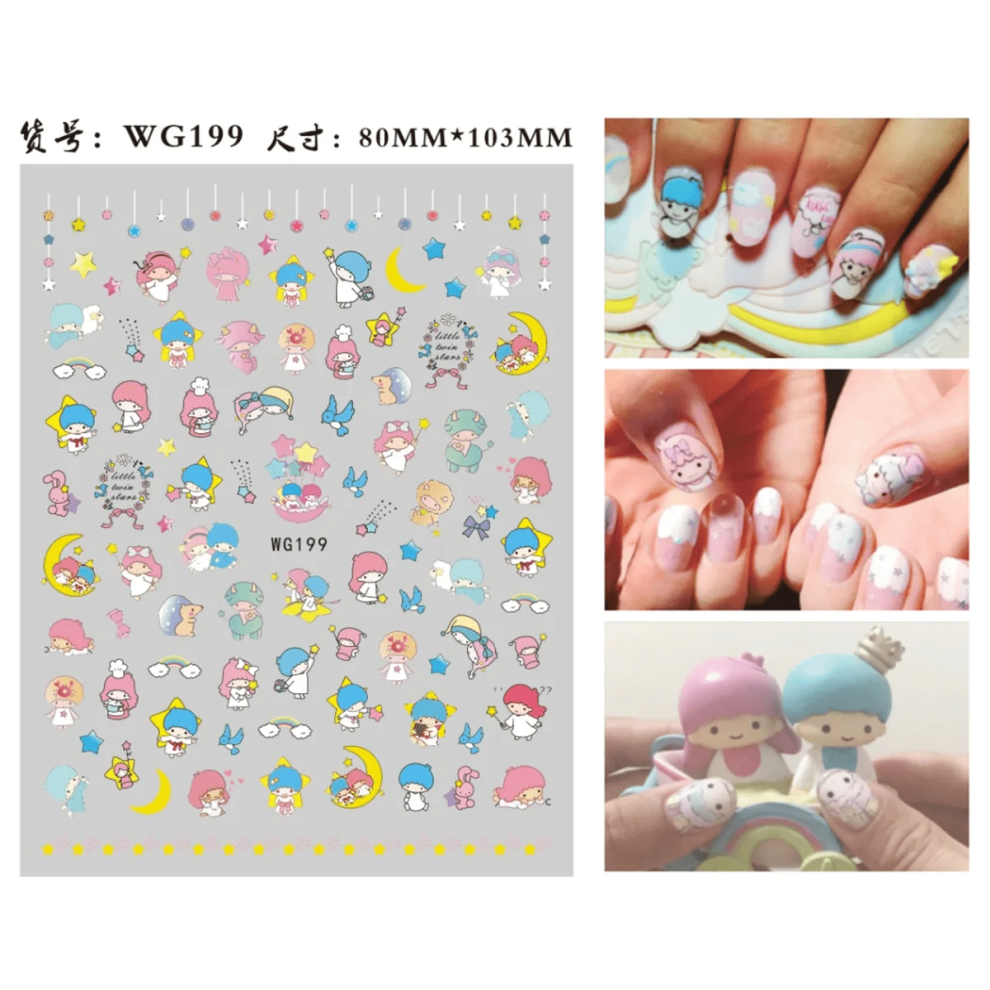New Cartoon My Melody Nail Stickers Sanrio Hello Kitty Sticker Press On Nails 3D Anime Kuromi Stickers For Nails Nail Decoration