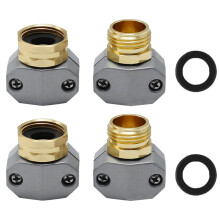 Raccords de réparation pour tuyau d'arrosage Bobasndm, mâle et femelle en aluminium avec collier de serrage en zinc, compatibles avec les tuyaux