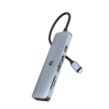 Stacja dokująca USB C, 6 w 1 z 4K-HDMI, porty USB 3.0/2.0, czytnik kart SD/TF, kompatybilna z MacBook Pro/Air i Surface Pro