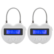 2X Inteligentný časový zámok LCD displej Časový zámok Multifunkčný elektronický, vodotesný, nabíjateľný cez USB