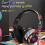 Ασύρματα ακουστικά Bluetooth Gaming με LED Graffiti, ενσωματωμένο μικρόφωνο, συμβατά με iOS και 3