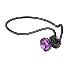 Auriculares Bluetooth de conducción Avtoify, inalámbricos, para deportes y actividades al aire libre, con diadema colgante, color morado.