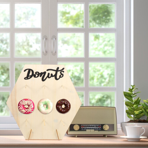 Træ donutstander til slik og desserter 2