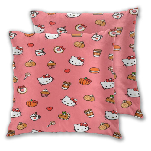 Μαξιλαροθήκες Hello Kitty, σετ 2 μαξιλαροθηκών για καναπέ-κρεβάτι σαλονιού 16"X16" 1