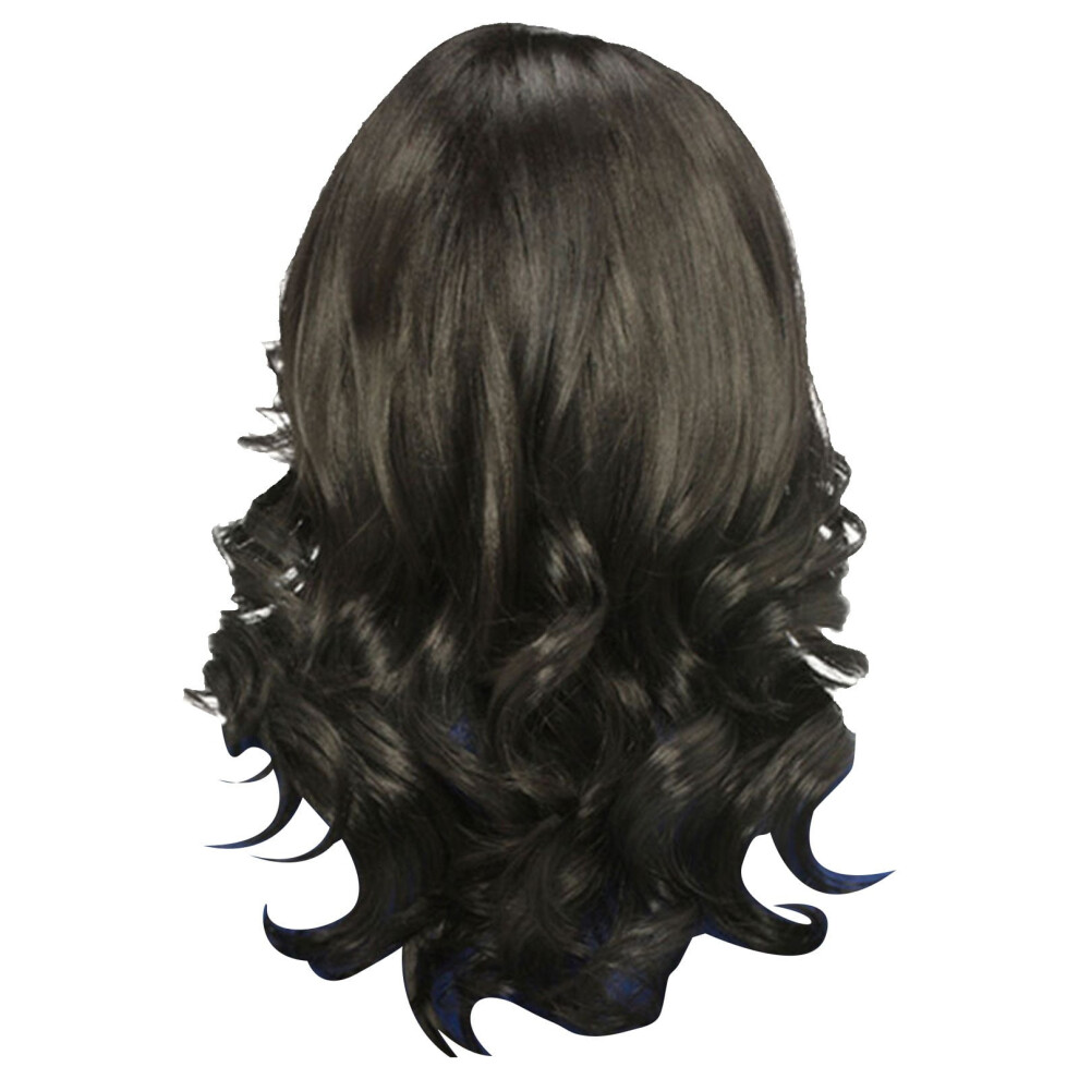Desertasis Human Hair Wigs, Pre-Plucked & Pre-Cut, Glueless Wavy Short Curly Wig for Women, Natural Black/Blonde, One Size