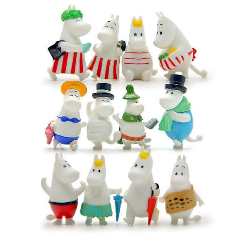 Conjunto de 12 figuras dos Moomins