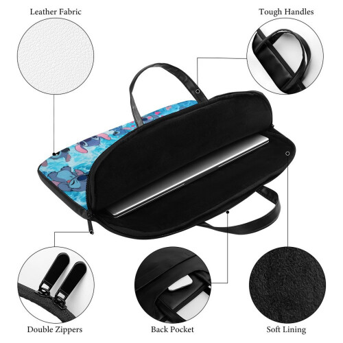 Τσάντα Υπολογιστή Stitch, Τσάντα Laptop, Τσάντα Αποθήκευσης Υπολογιστή Cartoon, Δερμάτινη 2