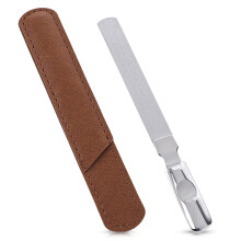 Metal Nail File Stainless Steel Double Sided with Protective Case for Natural Nails Travel Use