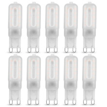 Bec LED G9, pachet de 10, 5 W, alb rece, 6000 k, 220 V, înlocuiește becurile cu halogen, nu este reglabil.