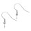 Surgical stainless steel ear hooks, cross loop, 2cm, 10 silver 1