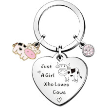 Porte-clés amusant avec une vache - Cadeau pour les amoureux des vaches